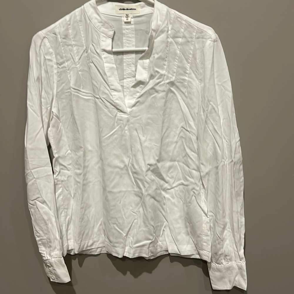 Cloth & Stone White V-neck Pullover Blouse Top size XS